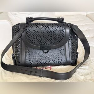 Salvatore Ferragamo Women’s Soft Sofia Laser Cut Medium Black Bag NWT
